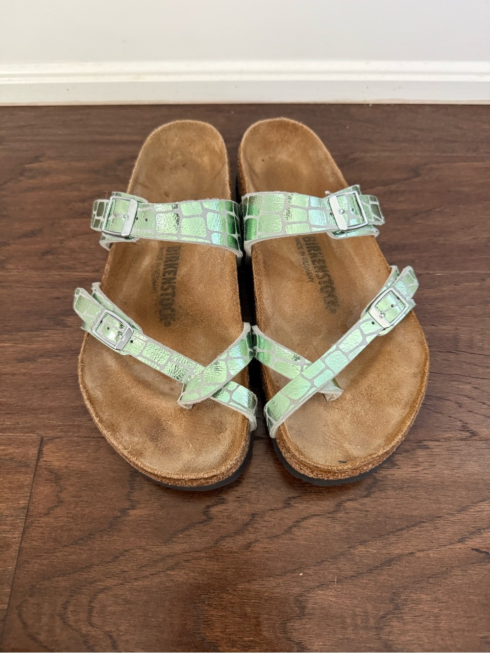 Birkenstock Mayari Sandals Gator Gleam Green Womens EU 41 US10